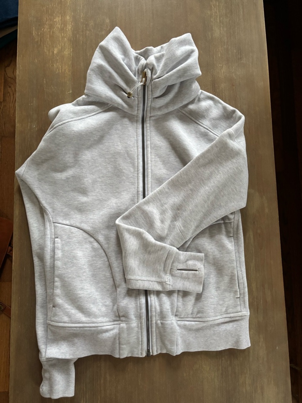 lululemon Light Gray Full-Zip Funnel Neck Hoodie
